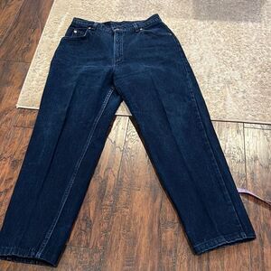 VTG made in USA orange tab tapered Levi’s jeans in EUC dark wash super high rise